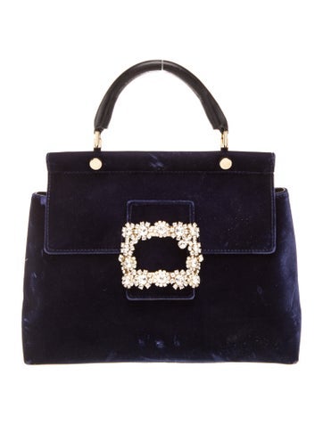 Velvet Top Handle Bag