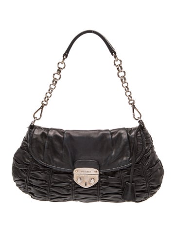 Nappa Gaufre Leather Shoulder Bag