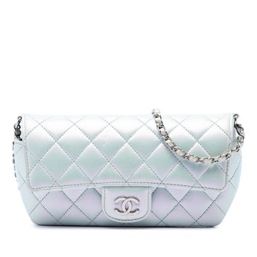 CC Quilted Iridescent Lambskin Sunglasses Case with Chain