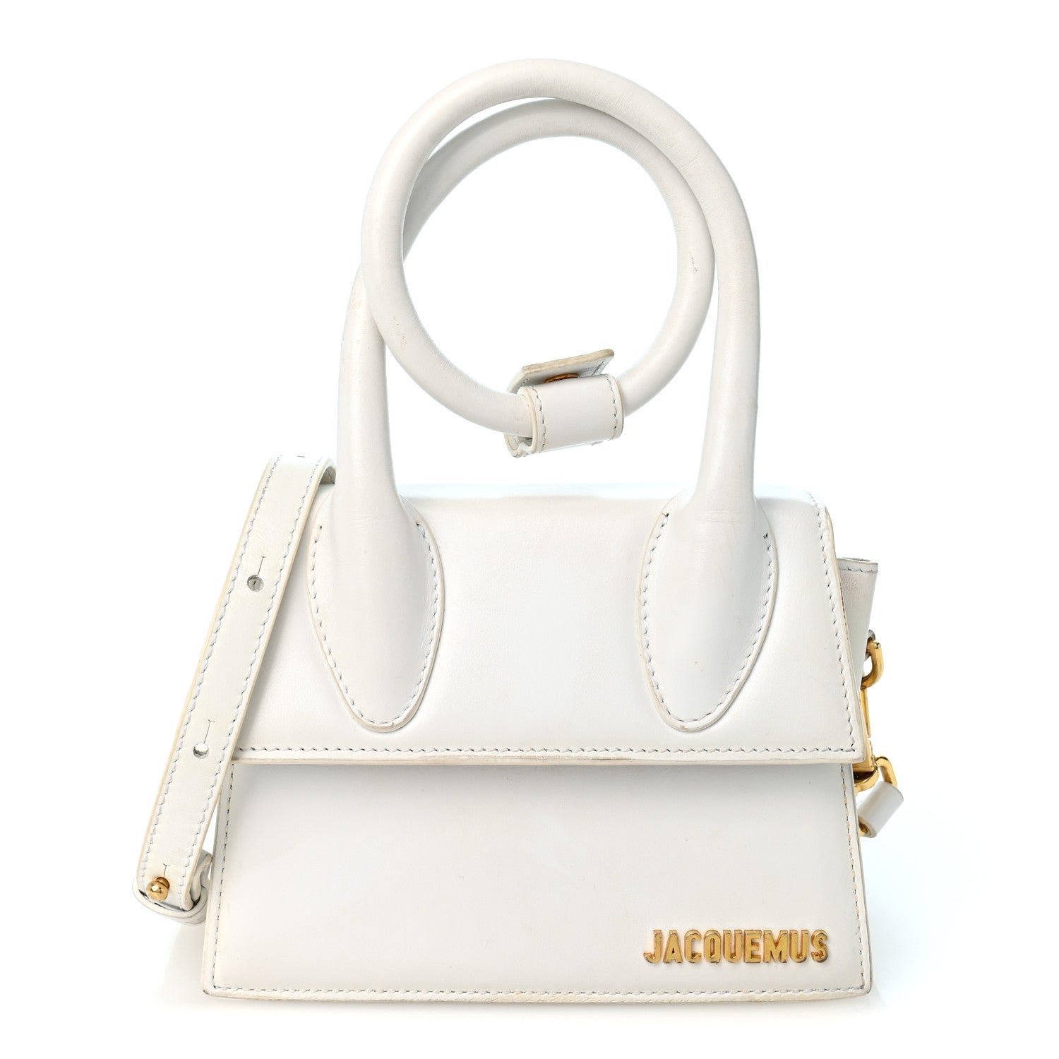 Jacquemus Smooth Calfskin Le Chiquito Noeud White