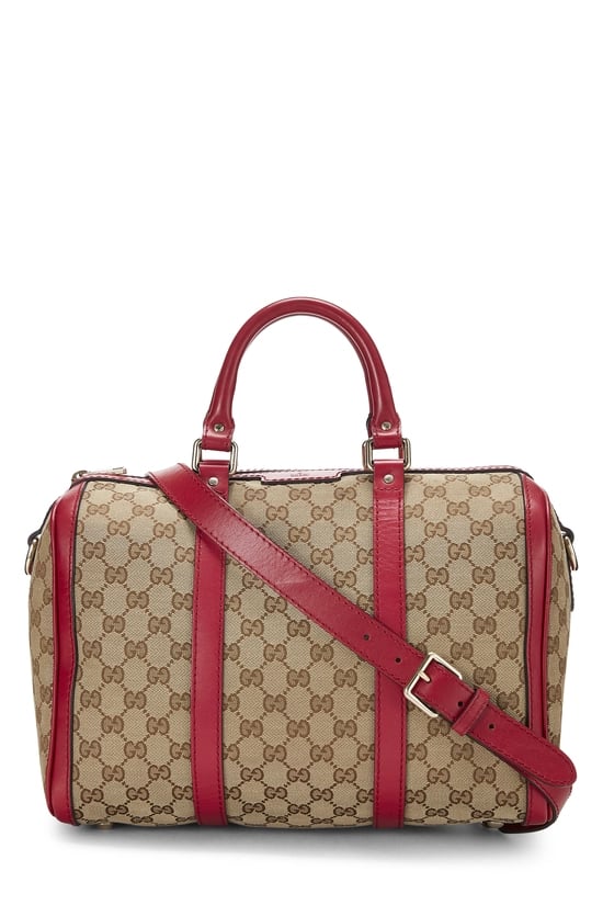 Red Original GG Canvas Boston Handbag Medium