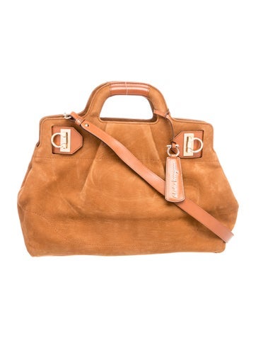 Suede Top Handle Bag