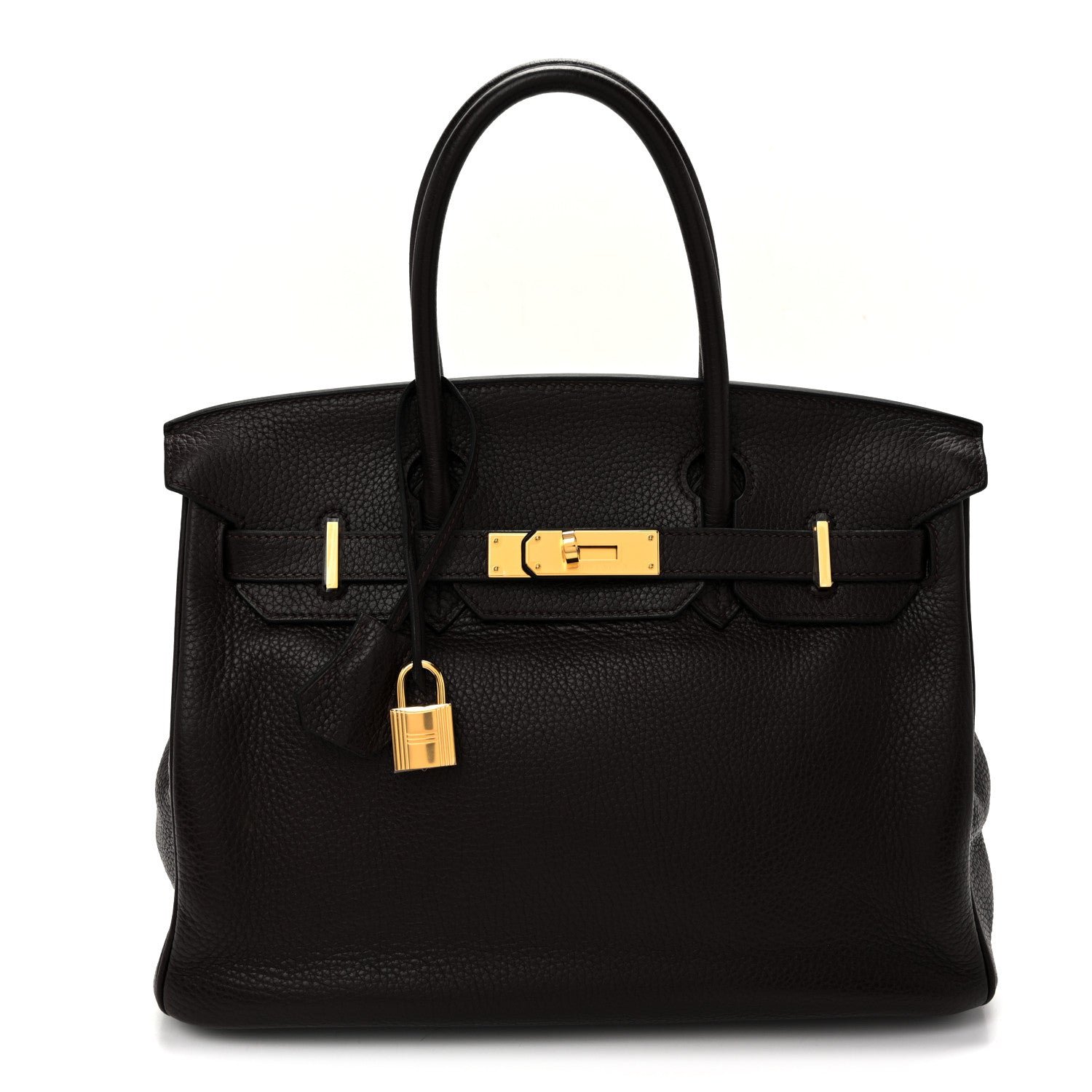 Hermes Taurillon Clemence Birkin 30 Chocolate