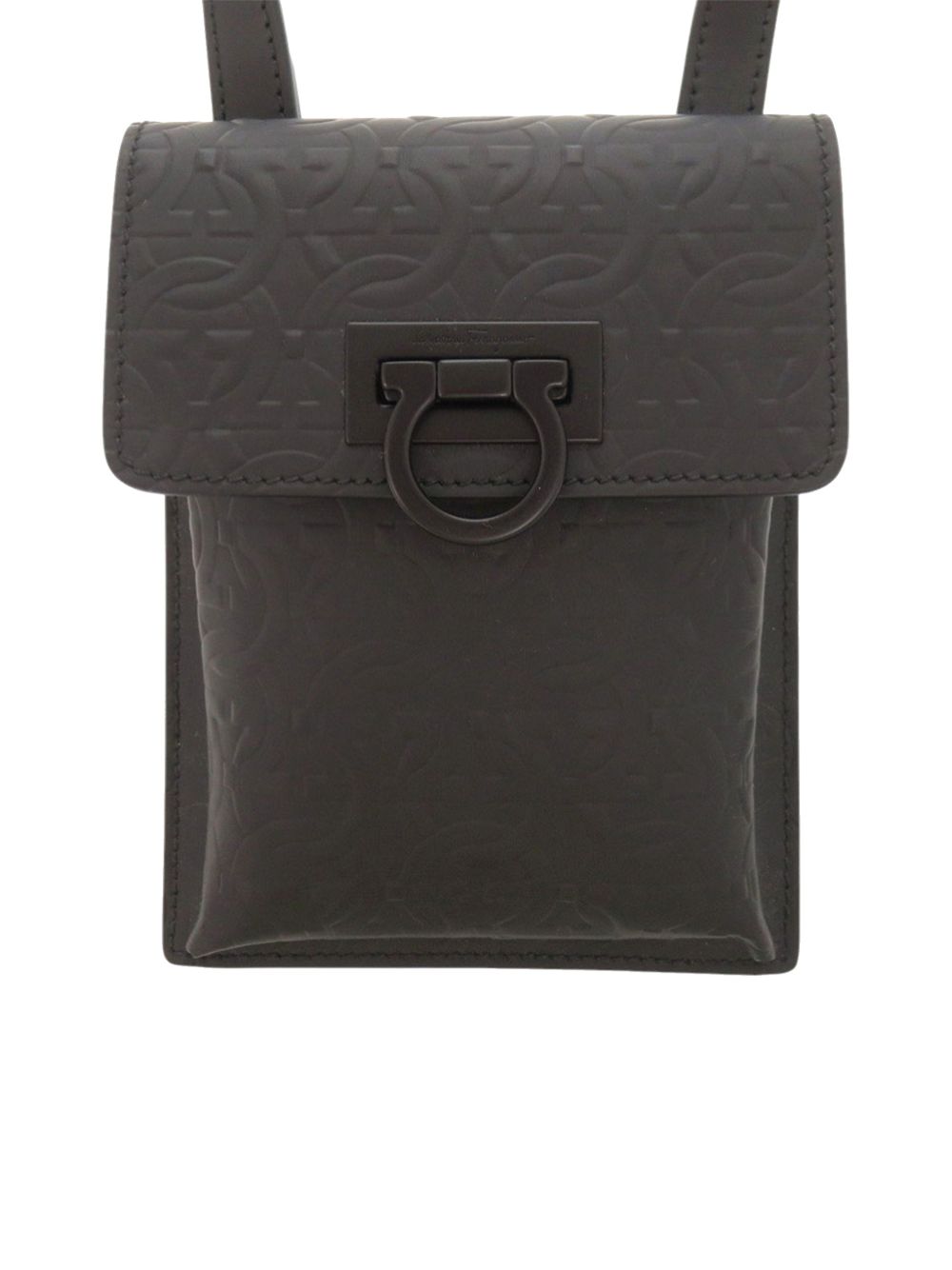 2010-2026 Gancini Embossed Leather Phone Pouch crossbody bag