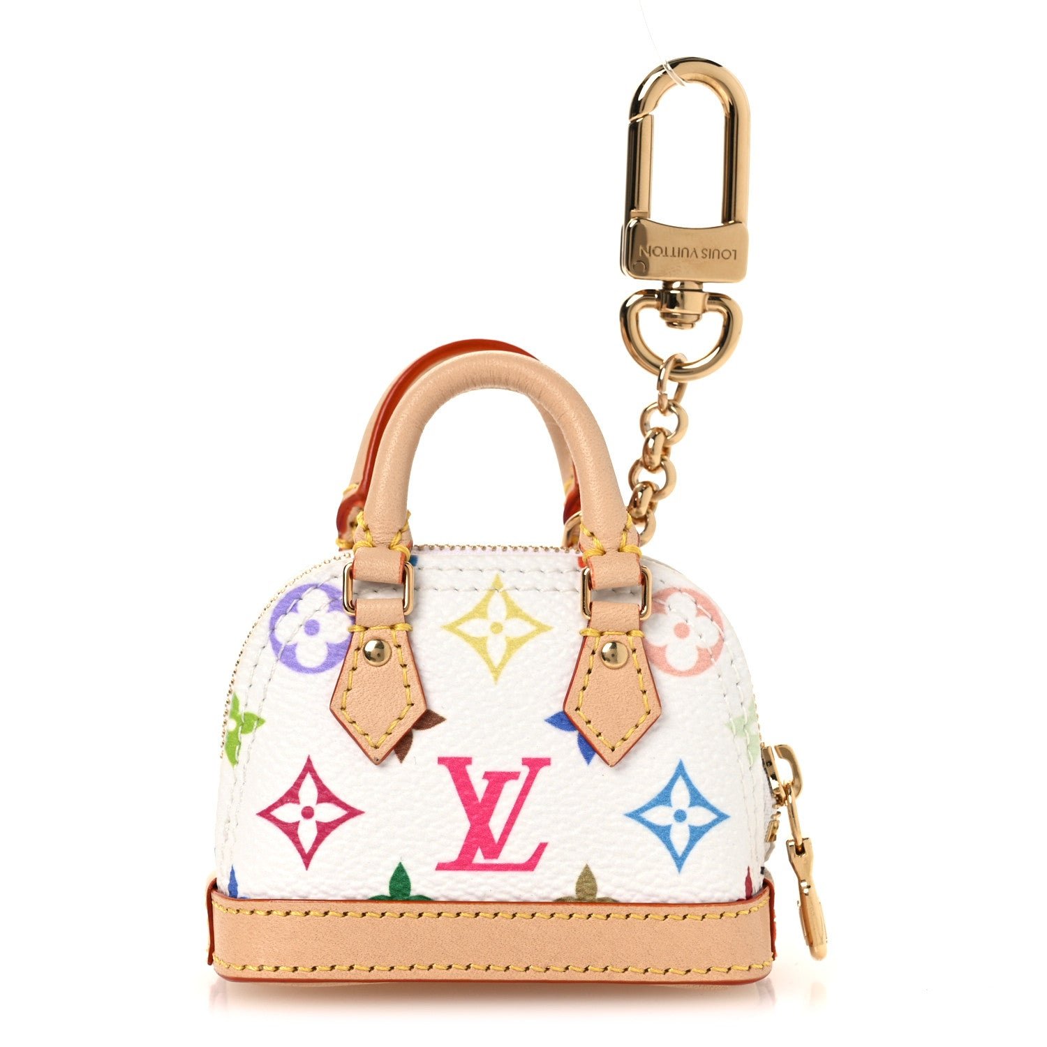 Louis Vuitton LV x TM Monogram Multicolor Micro Alma Bag Charm White