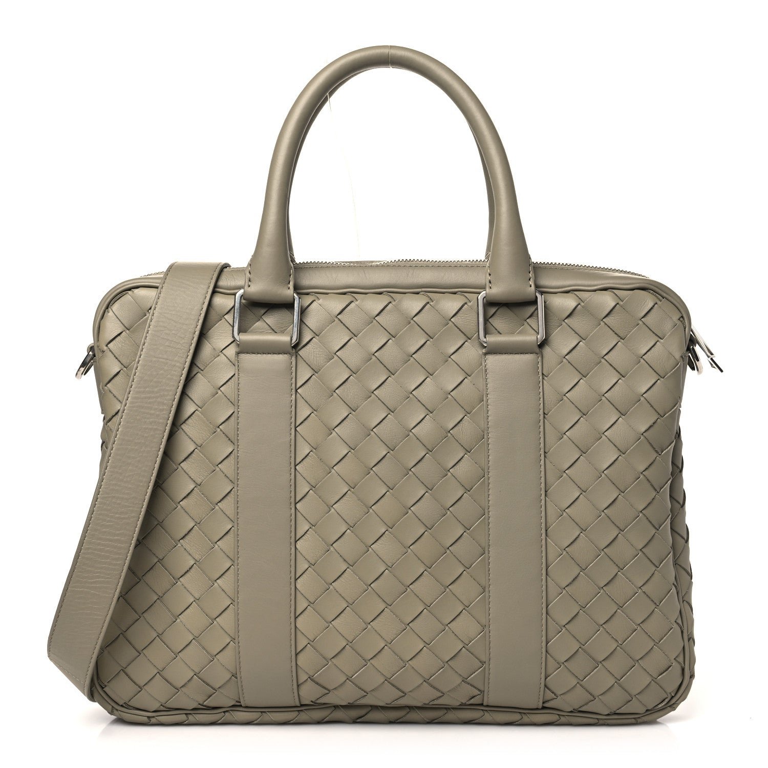 Bottega Veneta Nappa Intrecciato Medium Briefcase Taupe