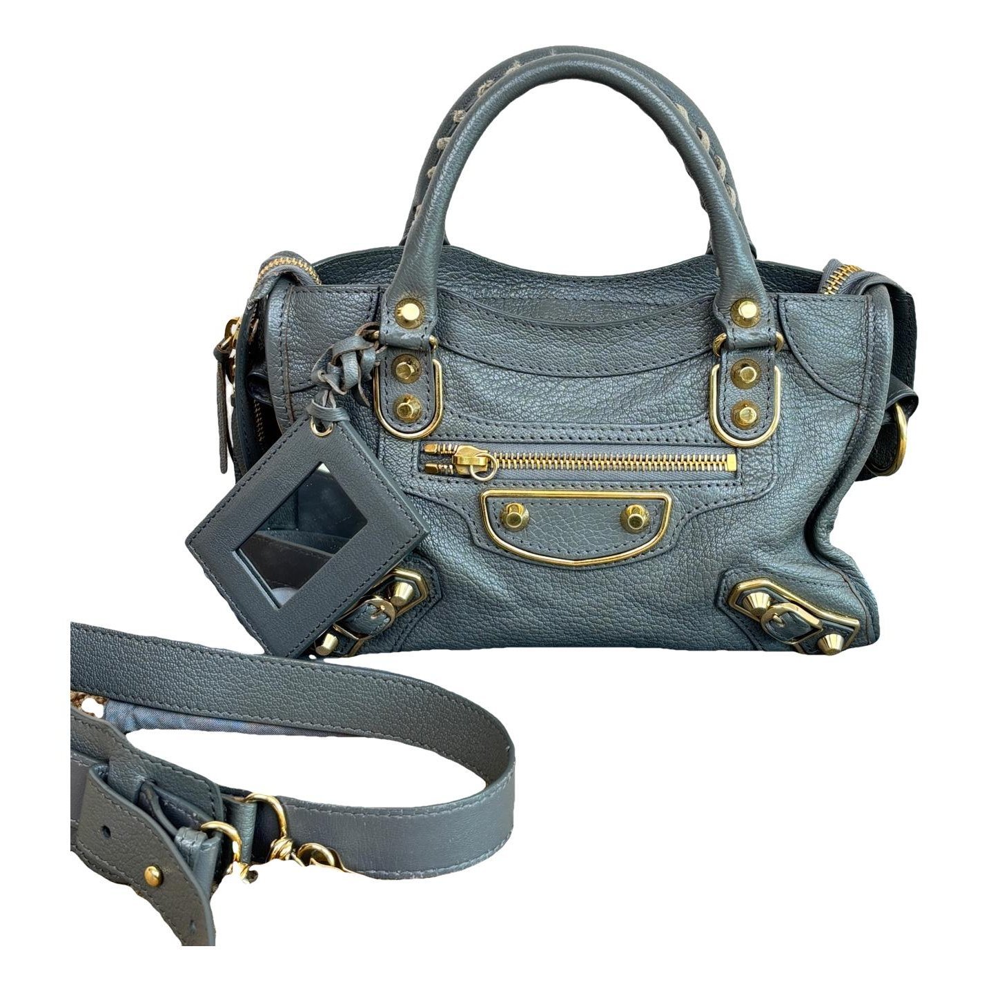 City leather handbag