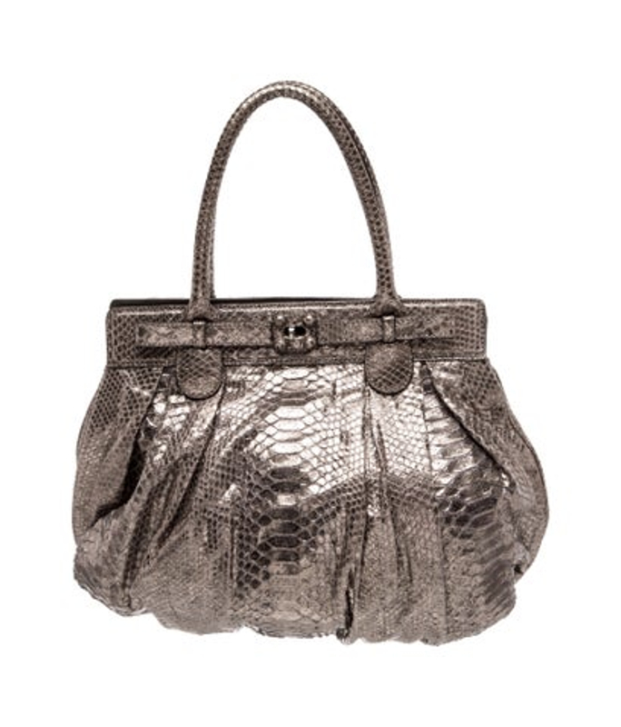 Zagliani Crocodile Top Handle Bag