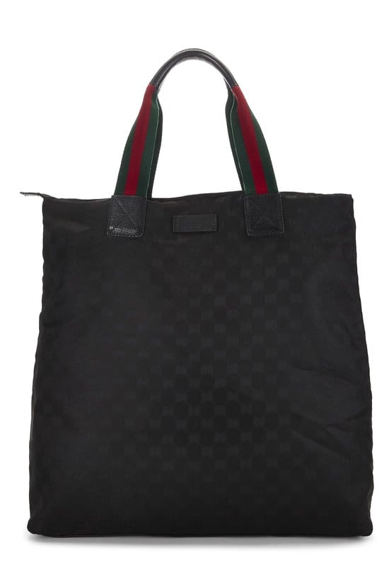 Black Nylon Web Zip Tote