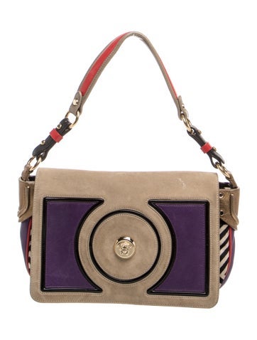 Versace Suede Shoulder Bag