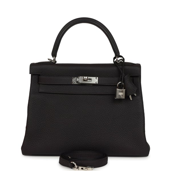 Hermes Hermes Kelly Retourne 28 Prunoir Clemence Palladium Hardware