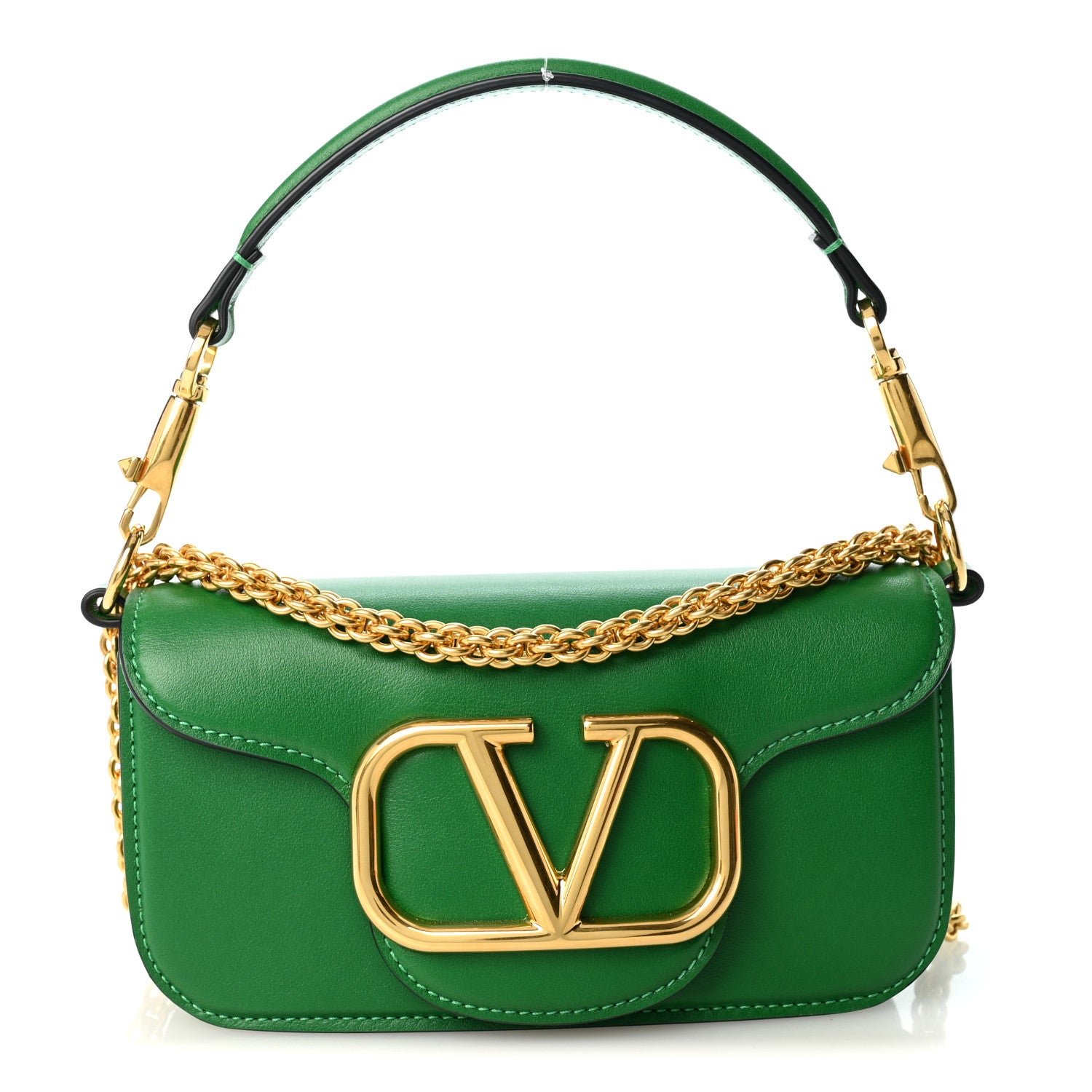 Valentino Garavani Valentino Garavani Calfskin Vlogo Small Loco Shoulder Bag Gea Green