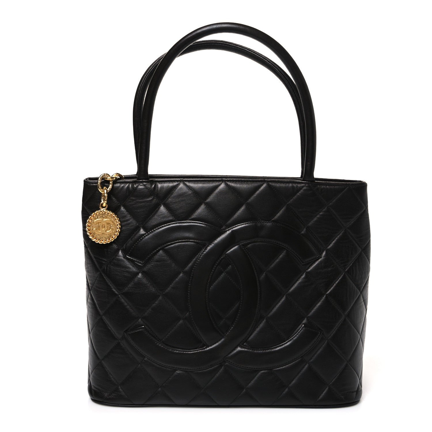 Chanel Lambskin Quilted Medallion Tote Black