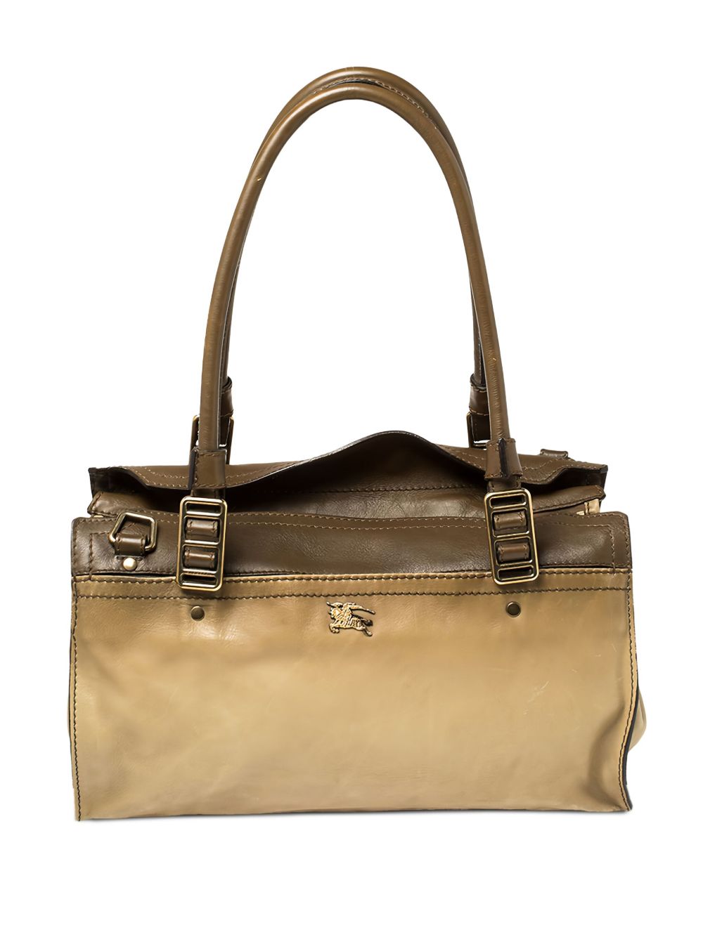 Burberry dual-tone leather satchel bag