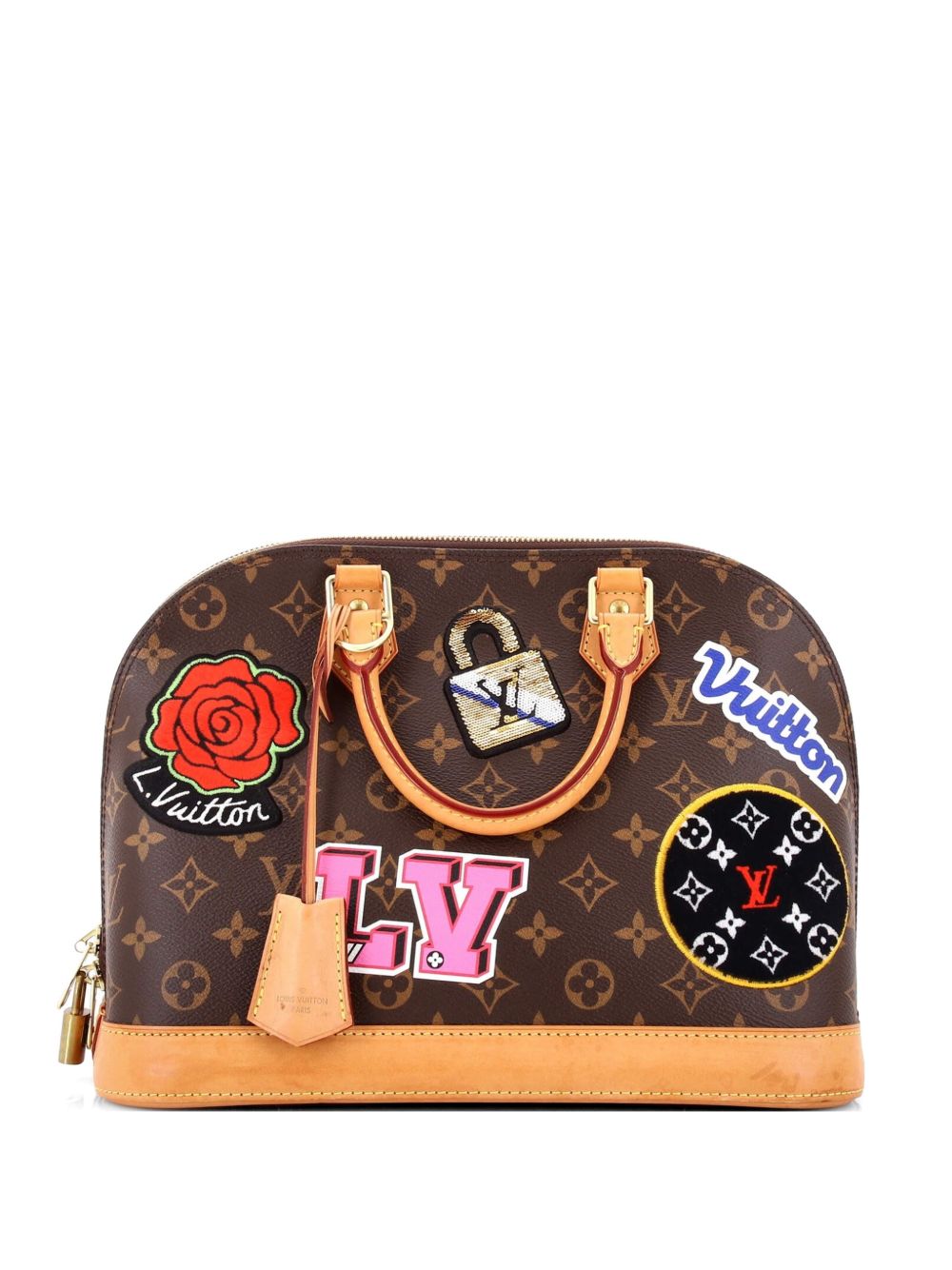 Louis Vuitton Alma Handbag Limited Edition Patches Monogram Canvas PM satchel