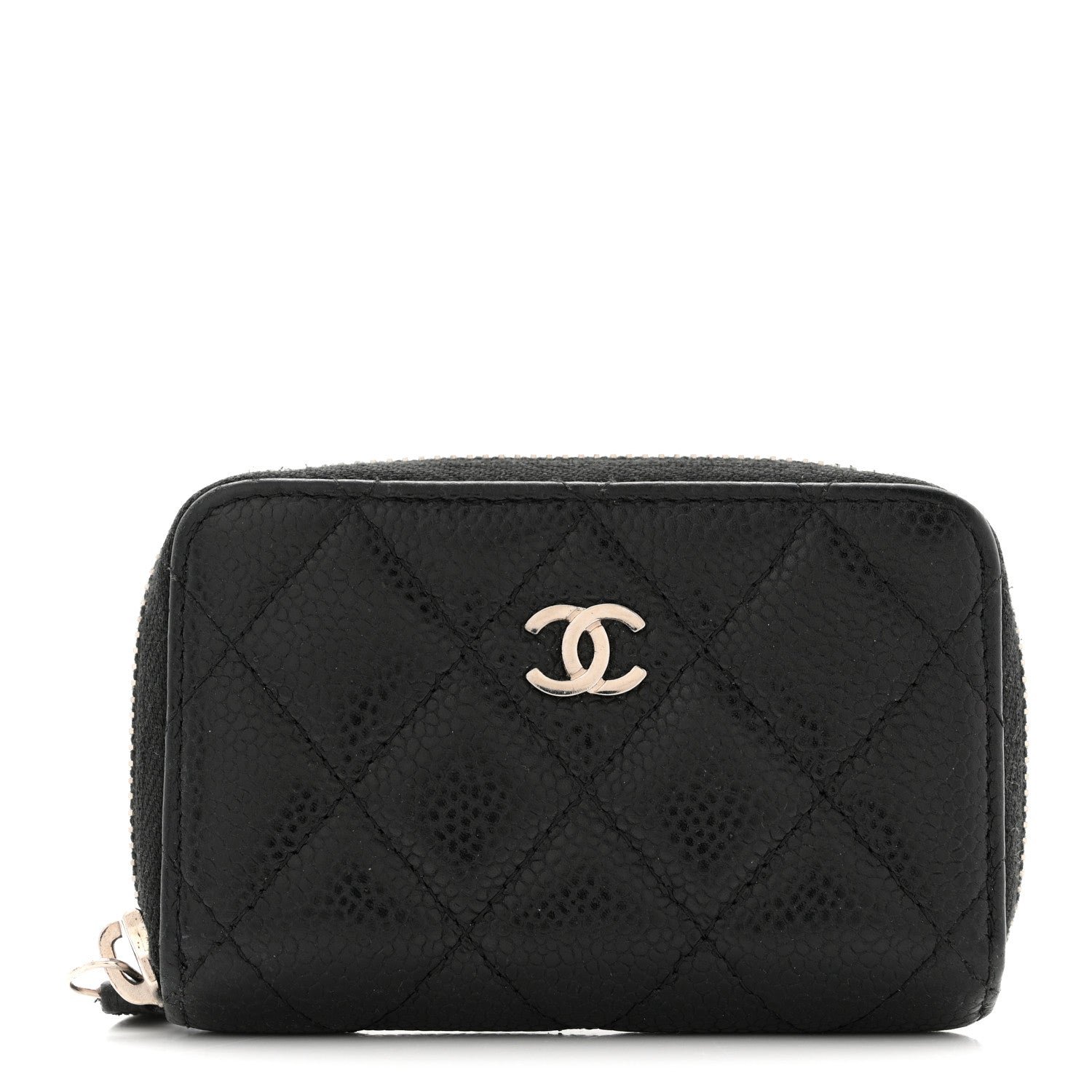 Chanel Caviar Quilted Zip Coin Purse Black