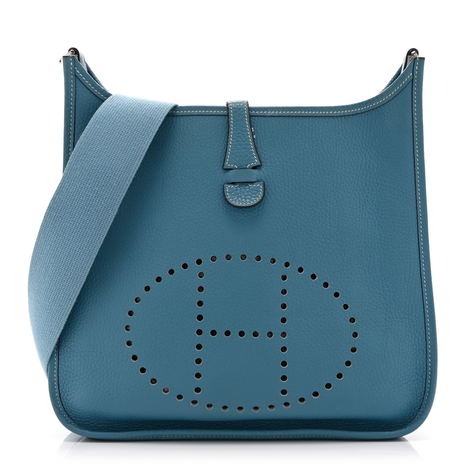 Hermes Taurillon Clemence Evelyne PM Blue Jean