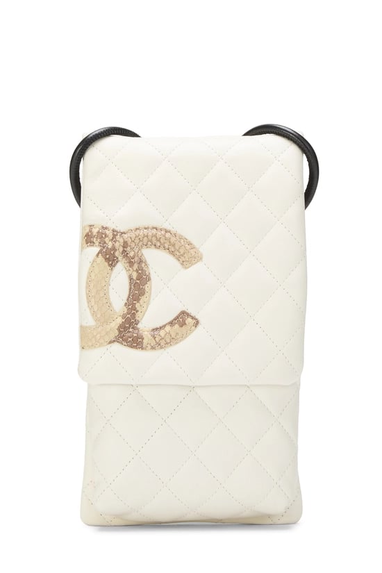 White Quilted Calfskin Cambon Flap Crossbody