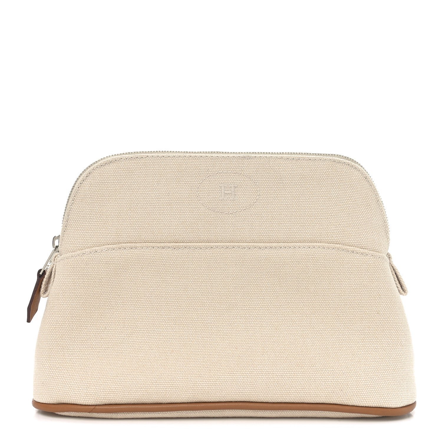 Hermes Cotton Canvas Mini Bolide Travel Cosmetic Pouch Naturel