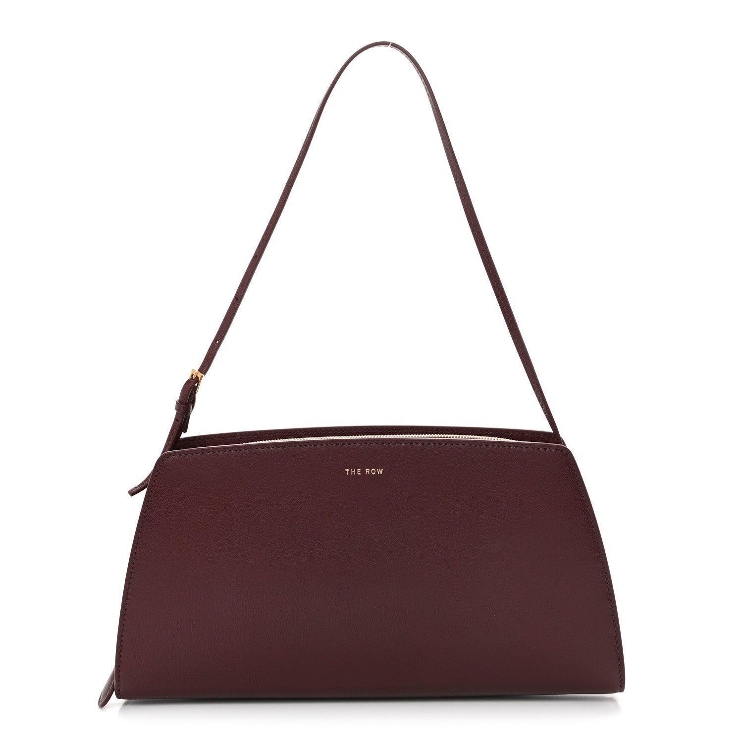 The Row The Row Saddle Calfskin Dalia Baguette Shoulder Bag Burgundy