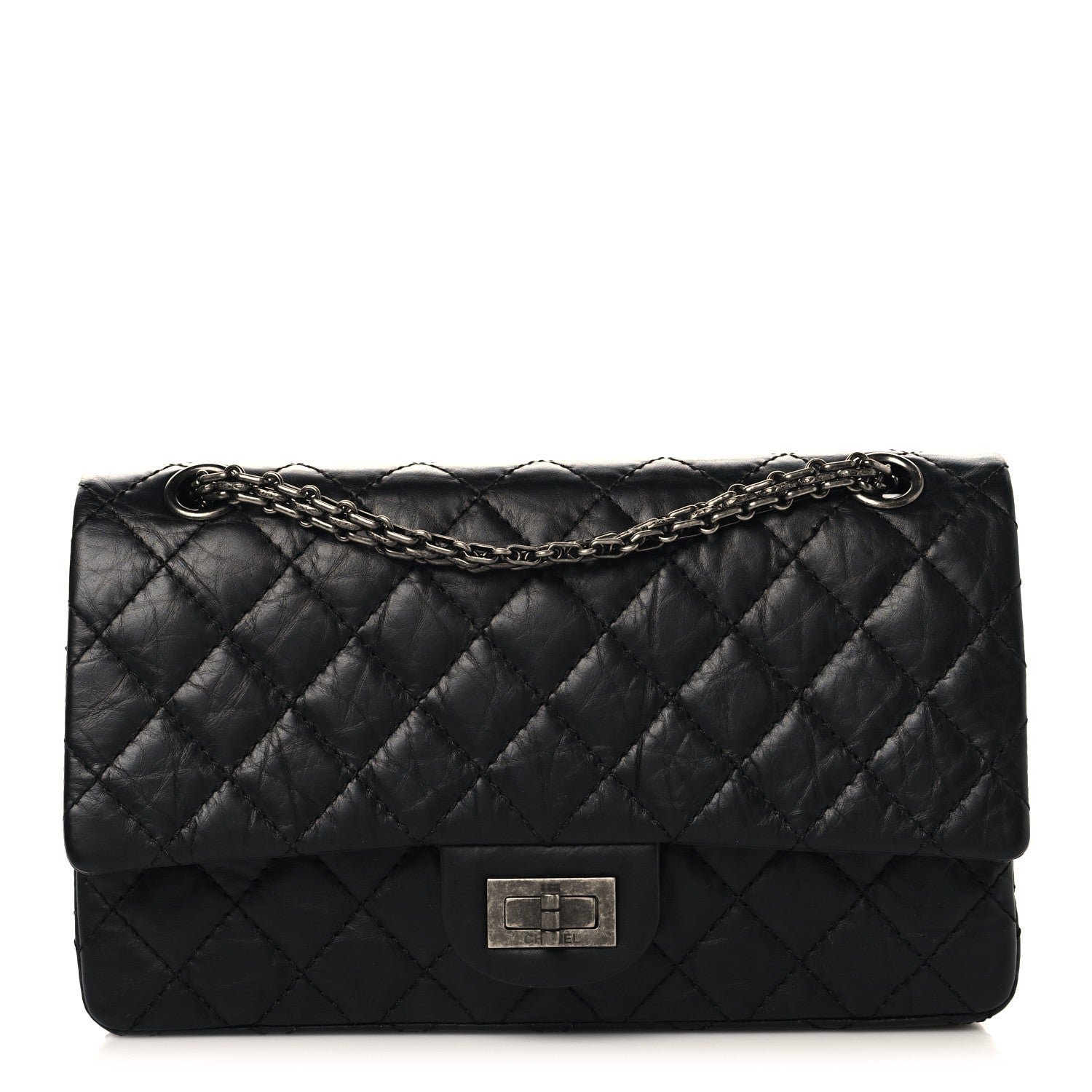 Chanel Aged Calfskin Quilted 2.55 Reissue 225 Flap Black