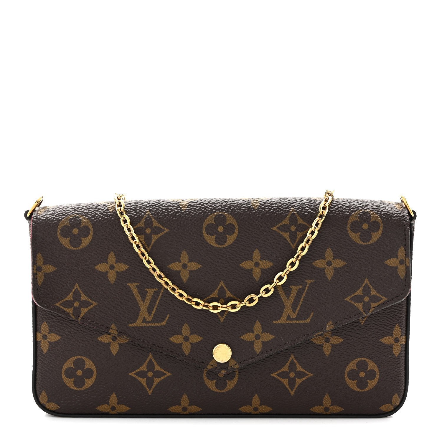 Louis Vuitton Louis Vuitton Monogram Pochette Felicie Chain Wallet Fuchsia