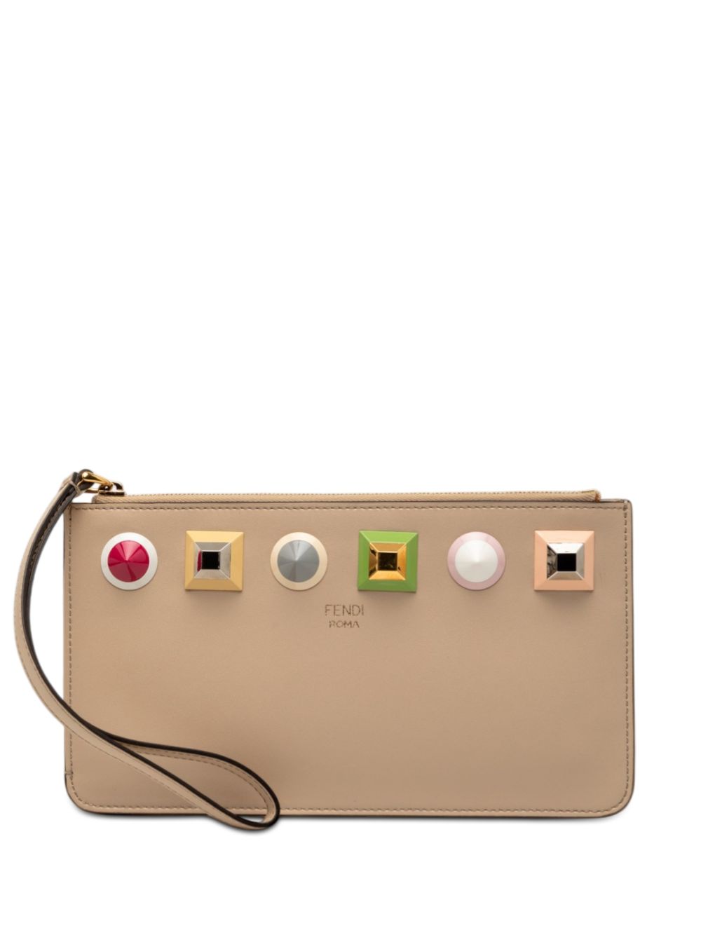 2010-2025 Studded Leather Slim Wristlet clutch bag