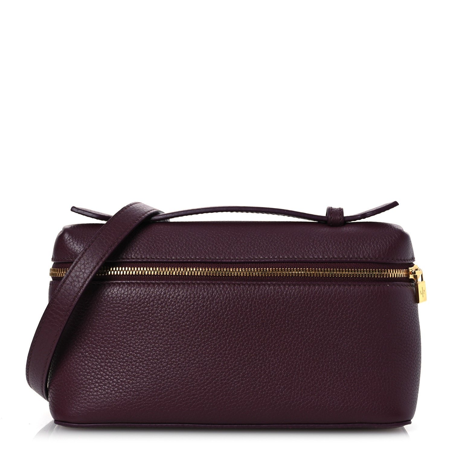 Loro Piana Grained Calfskin L19 Extra Pocket Pouch Azuki Beans