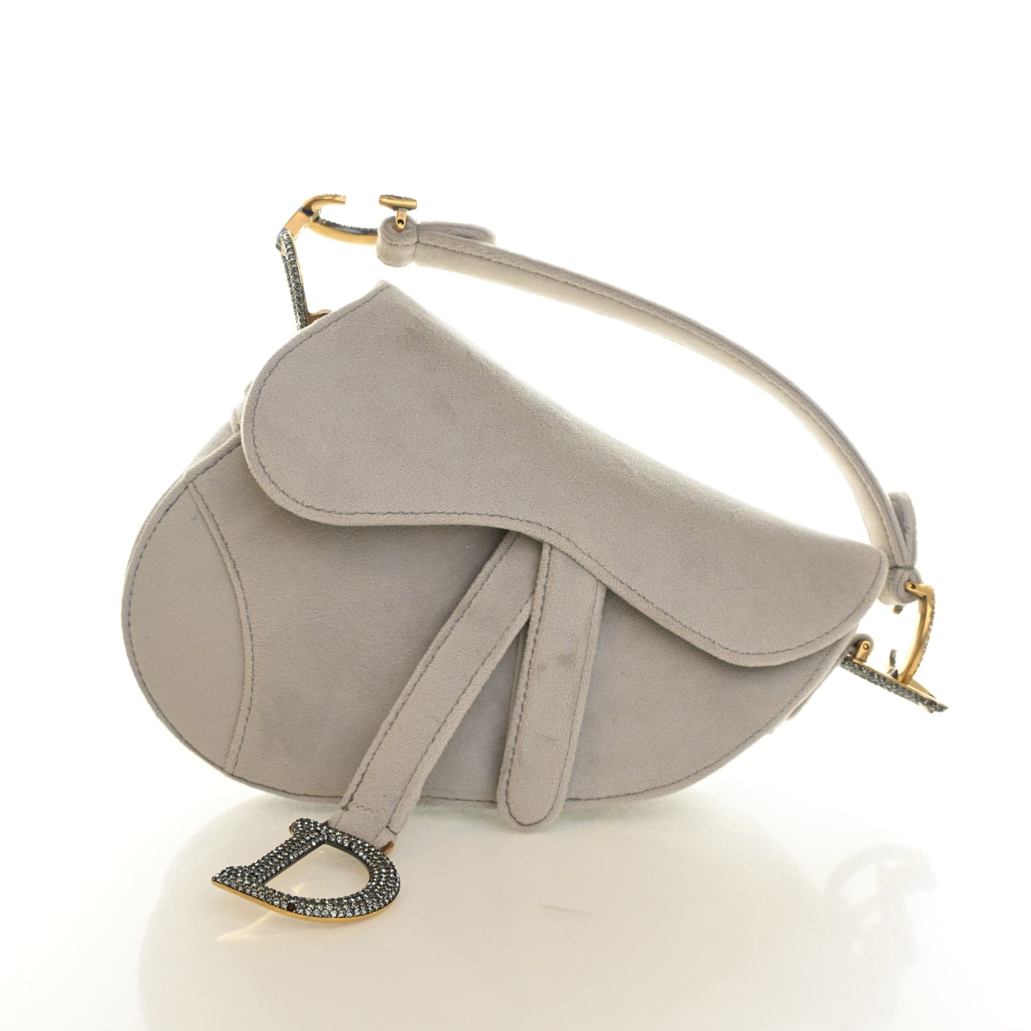 Christian Dior Mini Velvet Saddle Bag