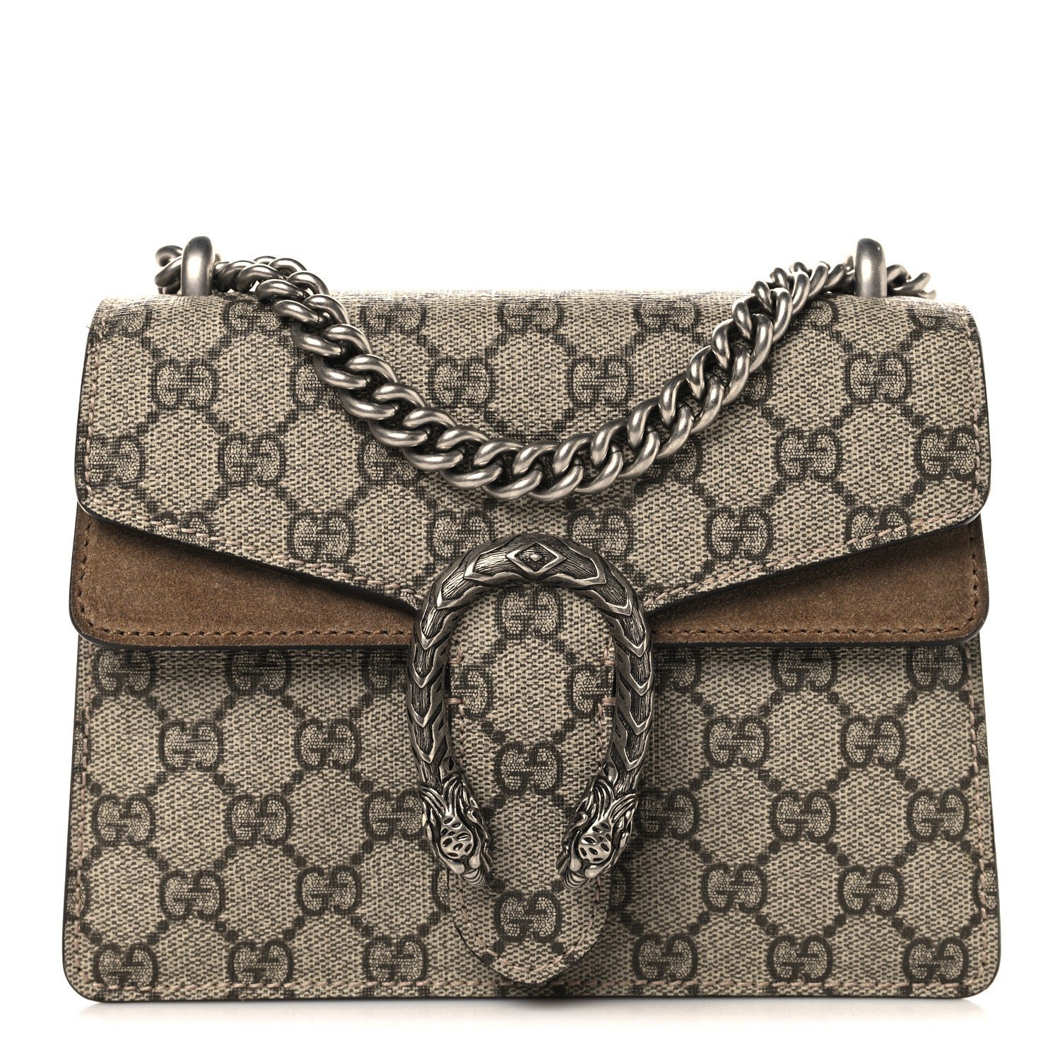 Gucci GG Supreme Monogram Mini Dionysus Shoulder Bag Taupe