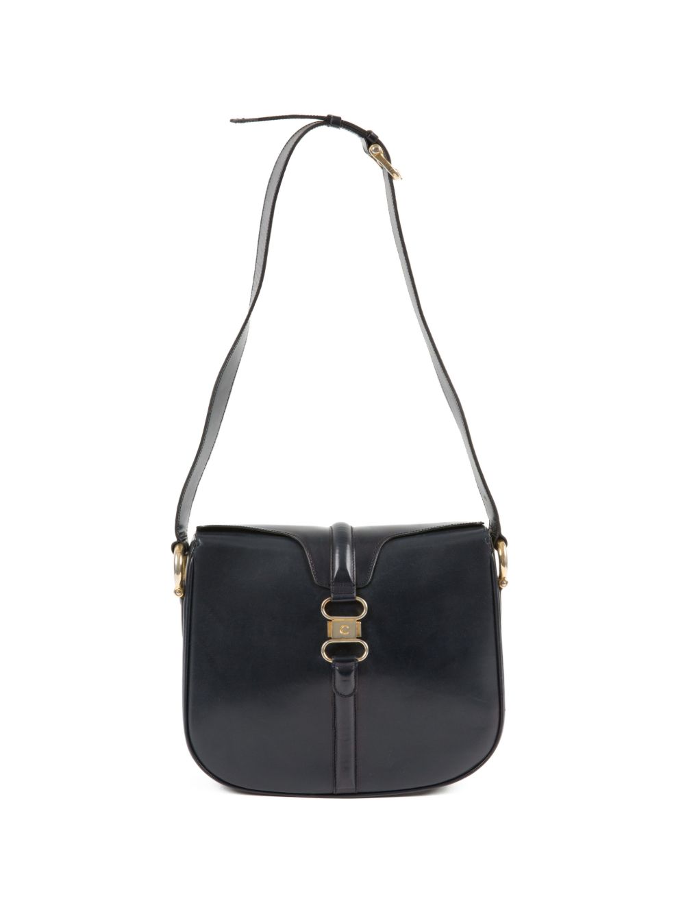 1990s box leather shoulder bag