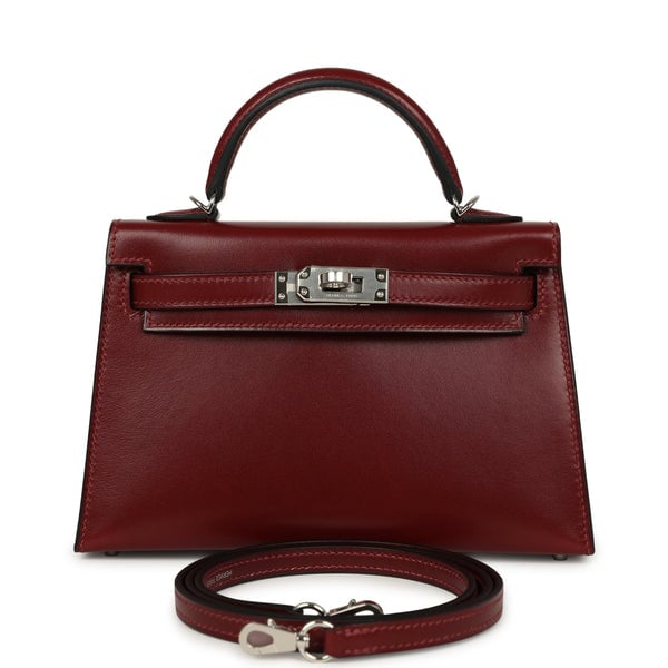 Hermes Hermes Kelly Sellier 20 Rouge H Box Palladium Hardware
