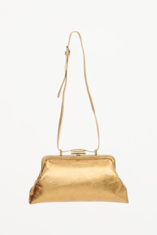 Metallic Leather Clutch Bag