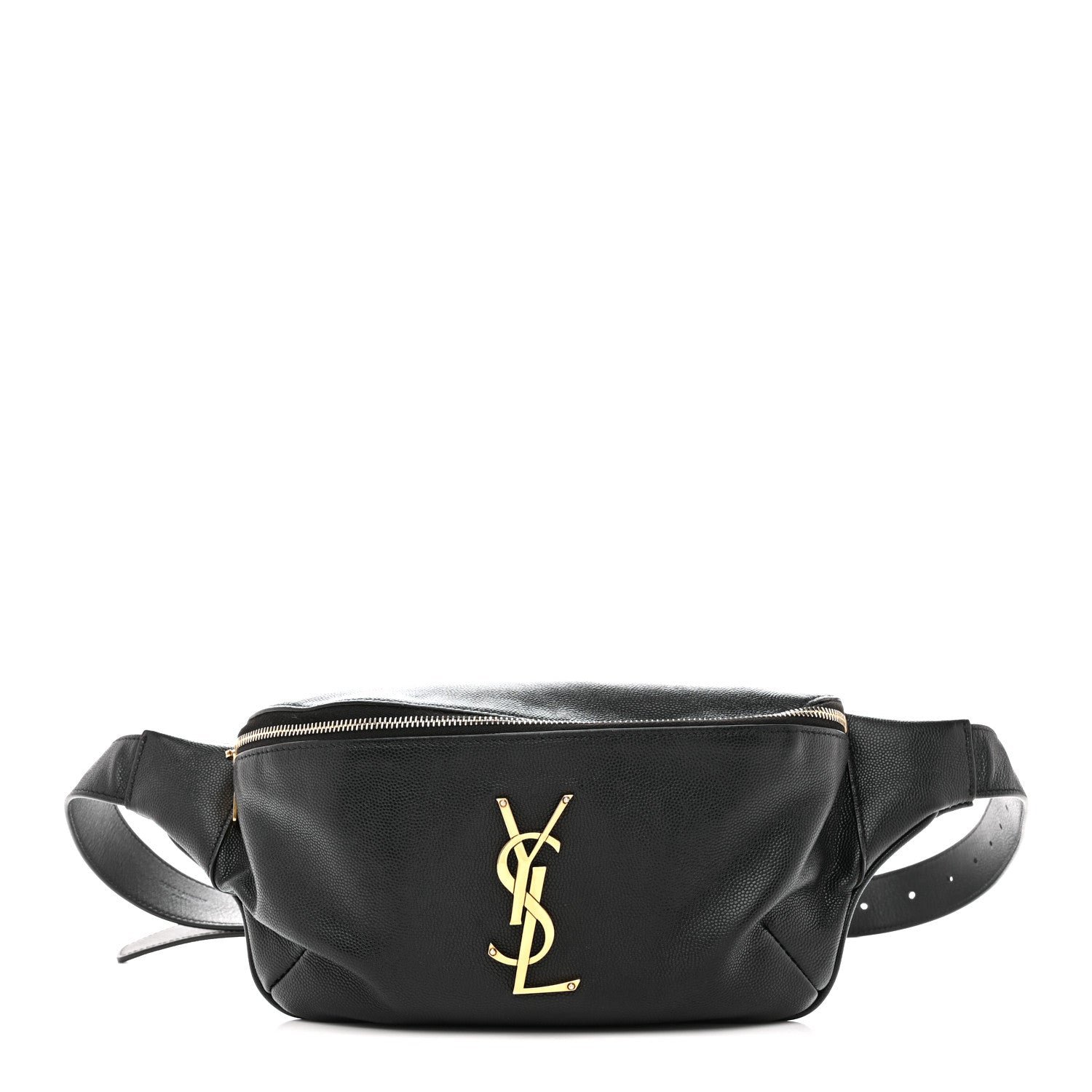 Saint Laurent Grain De Poudre Monogram Belt Bag Black