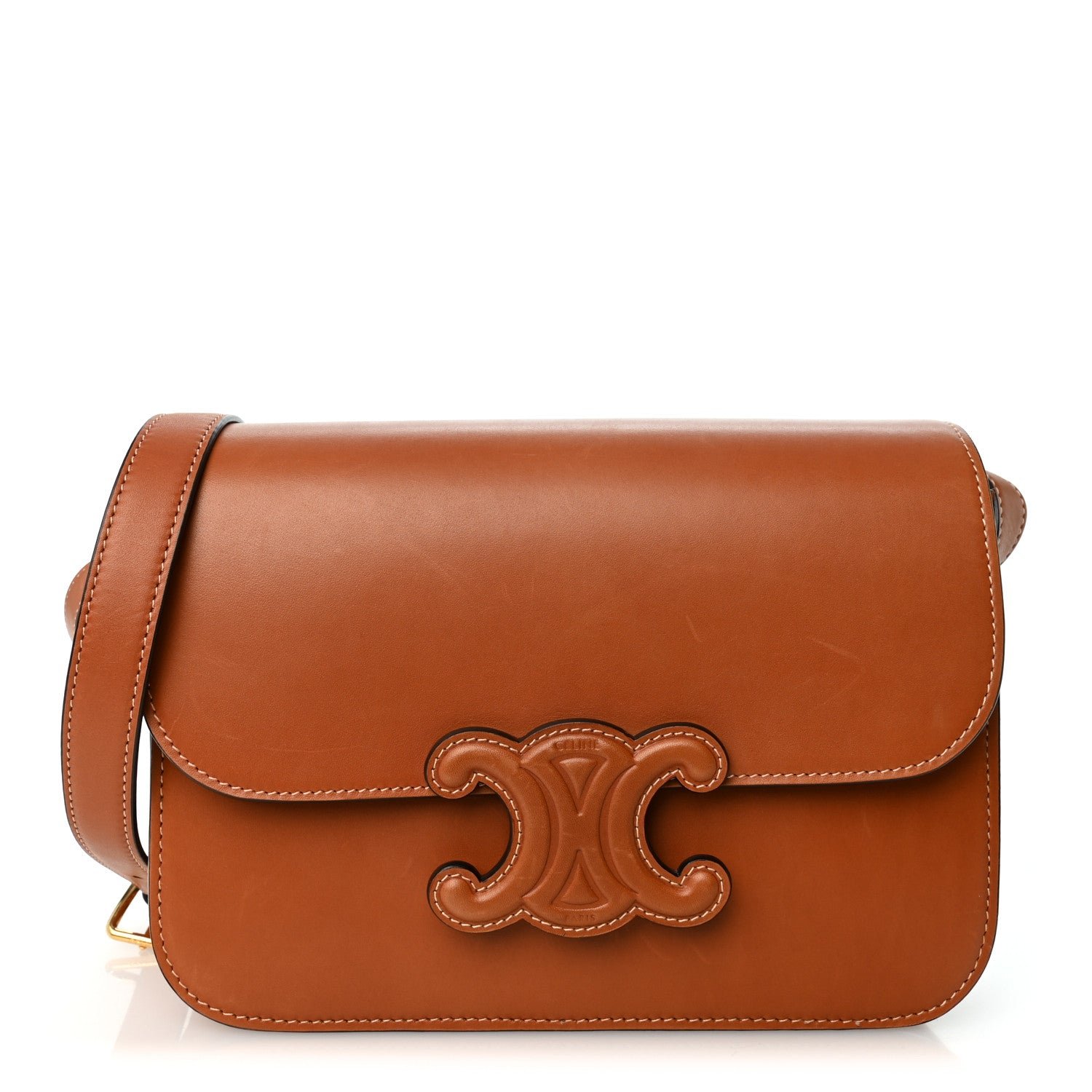 Celine Natural Calfskin Medium Triomphe Tan