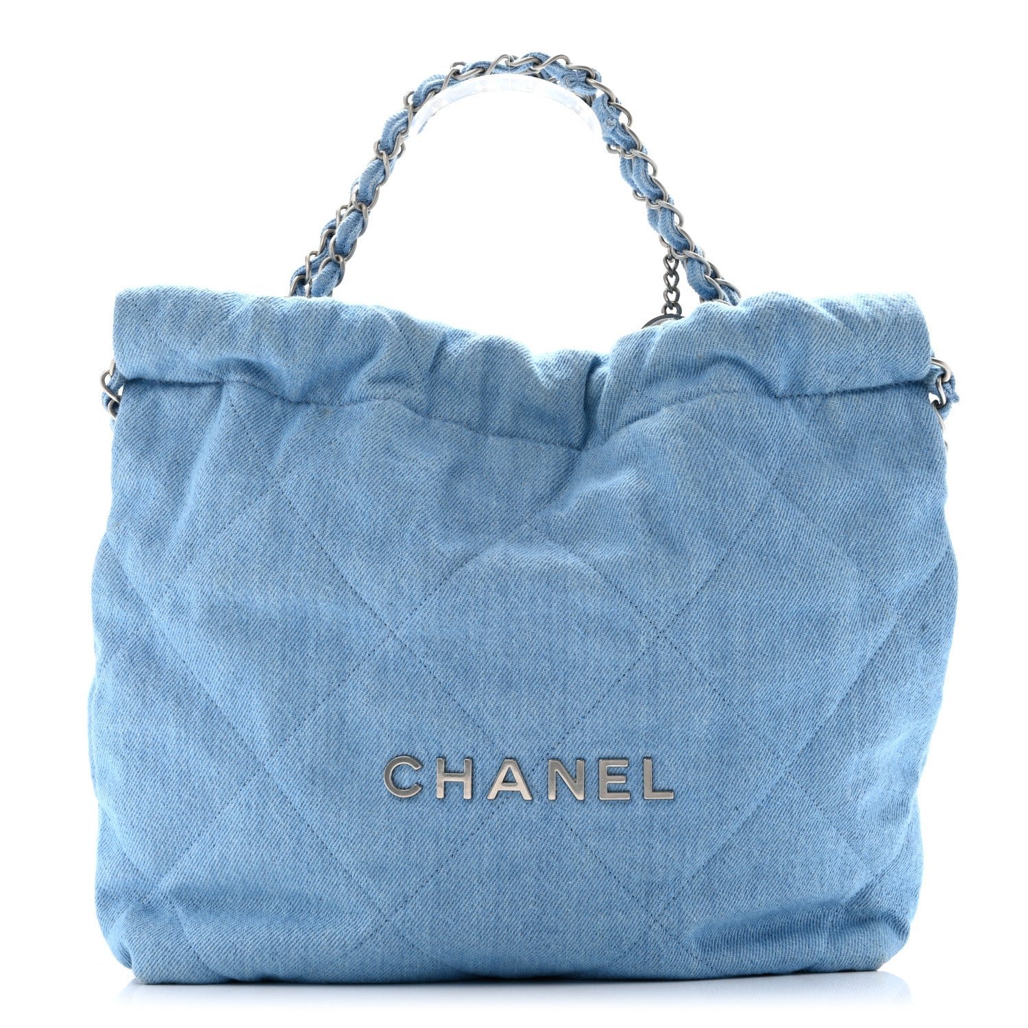 Chanel Denim Quilted Small Chanel 22 Light Blue