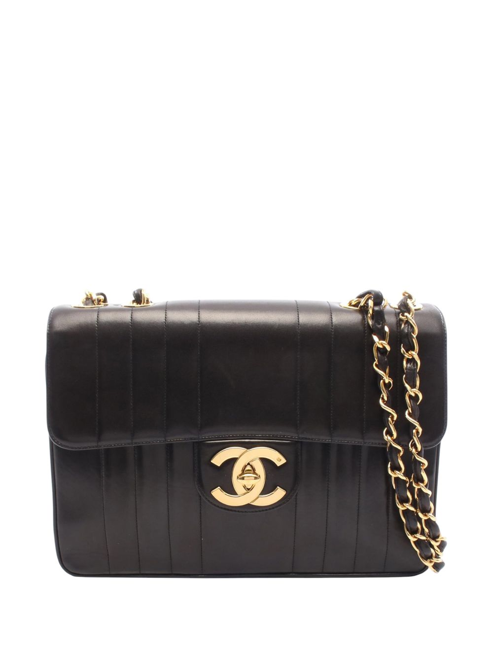 1994-1996 CC Vertical Quilt Lambskin Mademoiselle Chain Flap shoulder bag