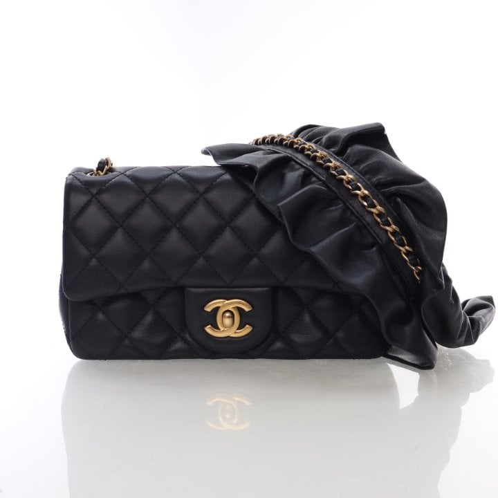 Chanel Mini Lambskin Rectangular Romance Flap Bag