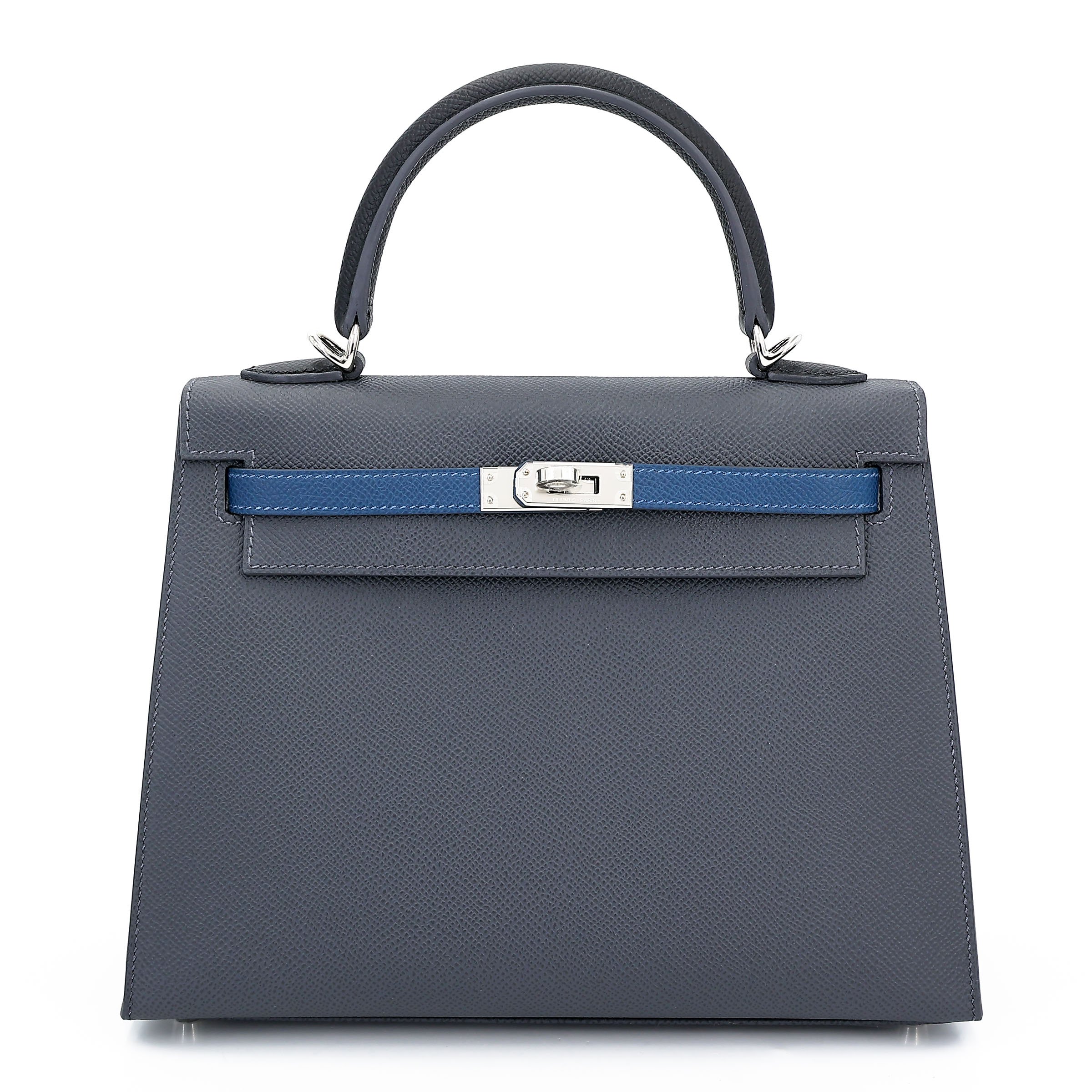 Hermes Brand New ( Rank N ) HERMÈS Kelly 25 Sellier Ardoise (85) Deep Blue (S4) Noir (89) Epsom Palladium hardware K (2025)