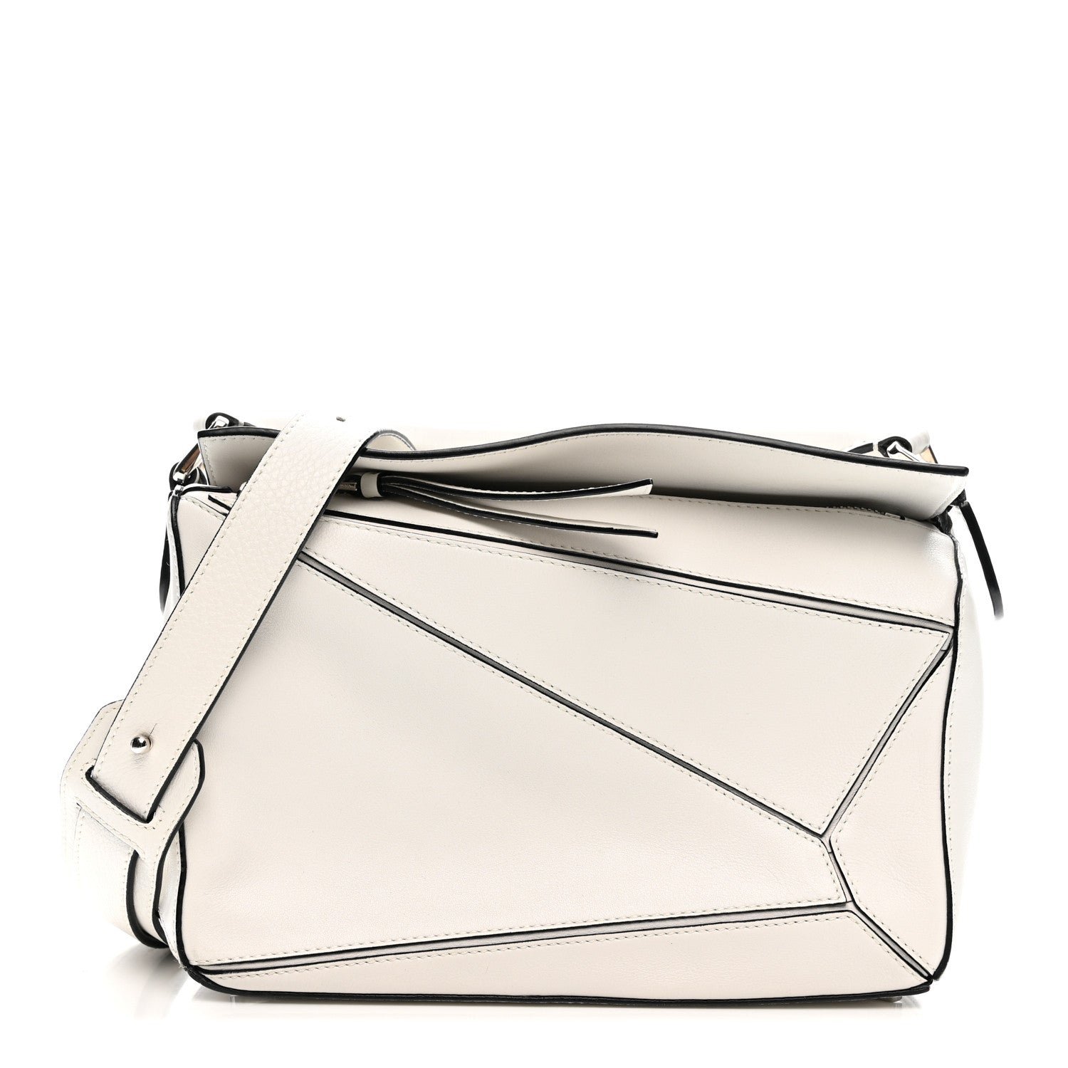 Loewe Calfskin Small Puzzle Bag White