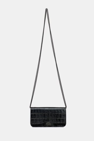Embossed Leather BB Phone Holder Bag