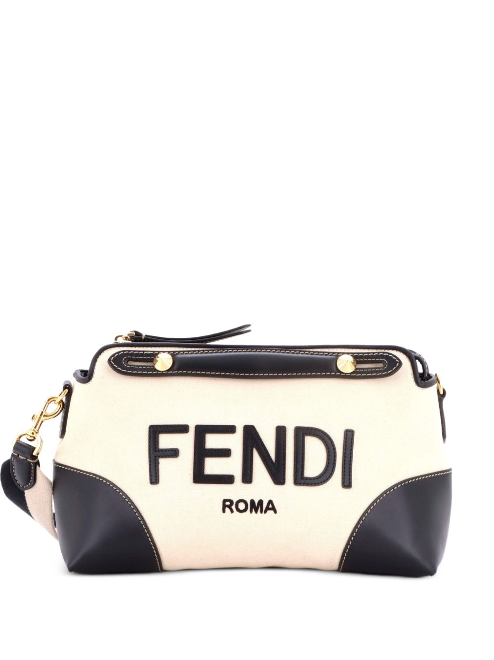 Logo By The Way Canvas and Leather Medium satchel