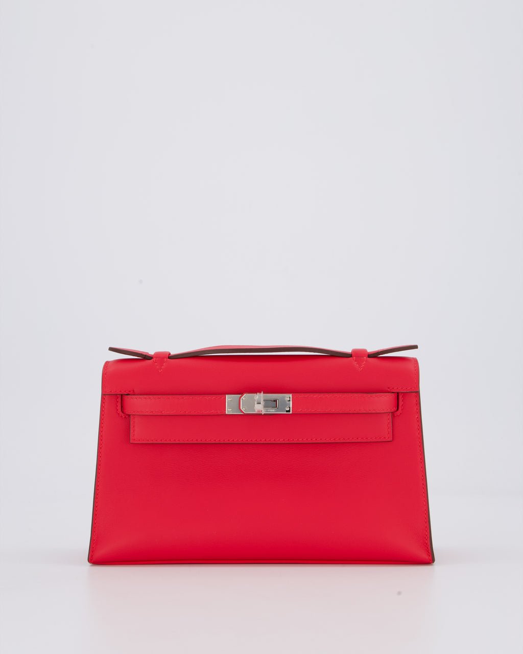 Hermès Kelly Pochette Bag in Rose Extreme Swift Leather with Palladium Hardware