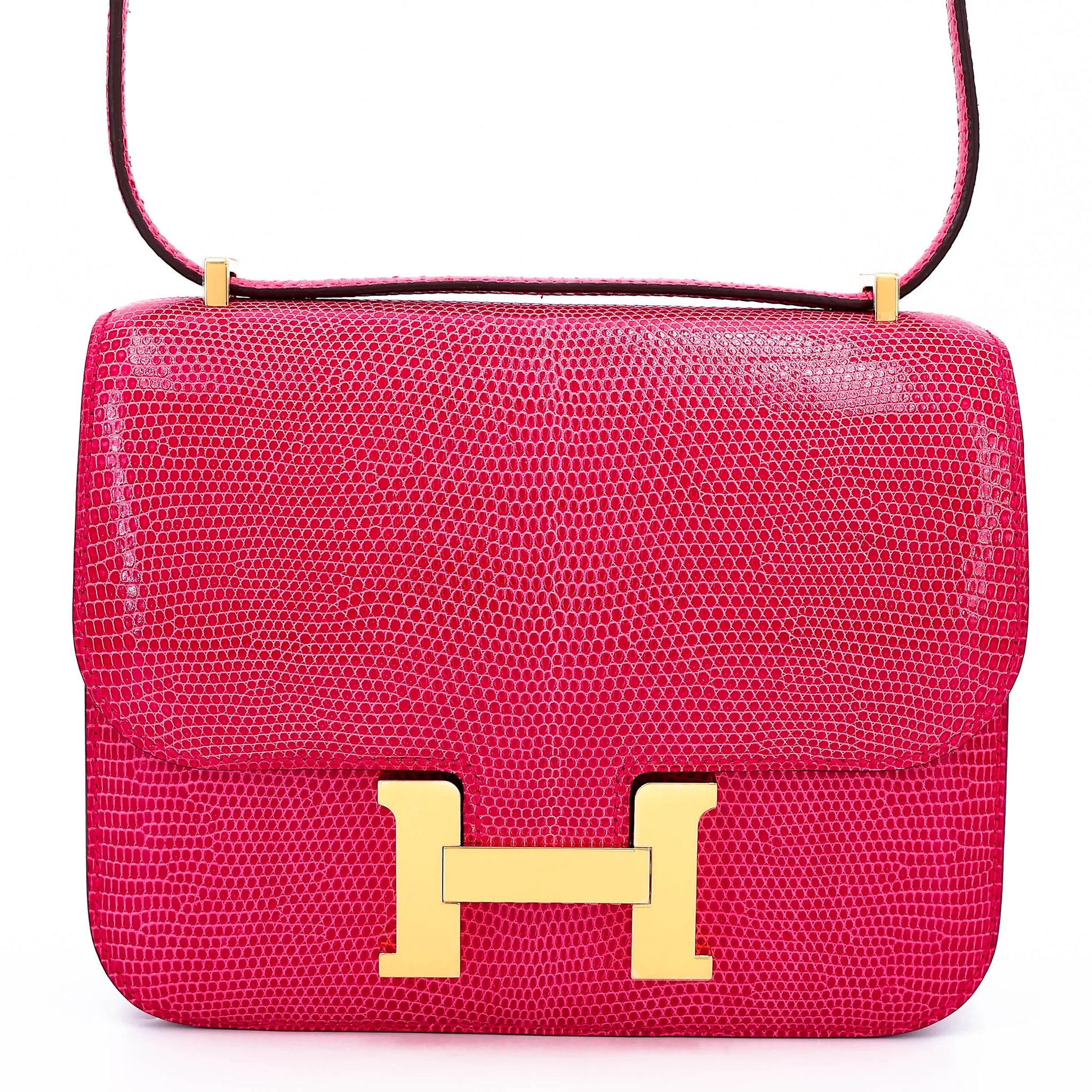 Hermes Constance Mini Rose Extreme (I6) Shiny Lizard Gold hardware Y (2020)