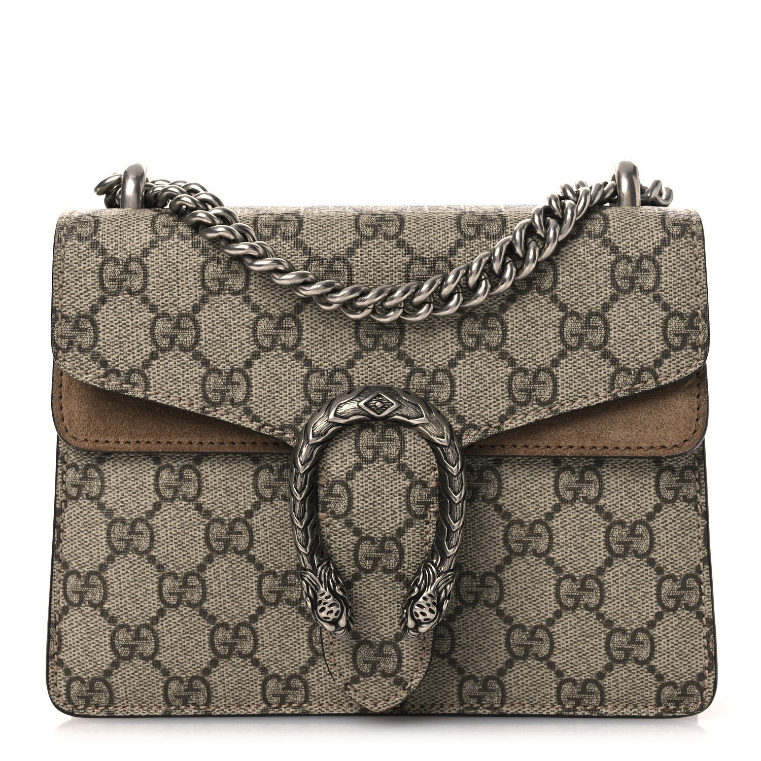 Gucci GG Supreme Monogram Mini Dionysus Shoulder Bag Taupe