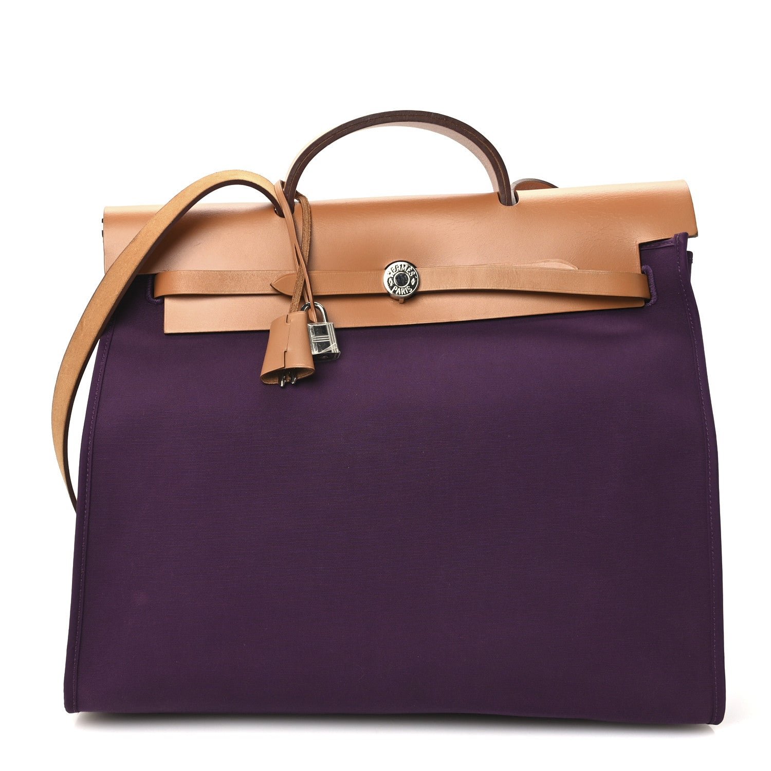 Hermes Toile Vache Hunter Herbag Zip 39 MM Cassis Fauve