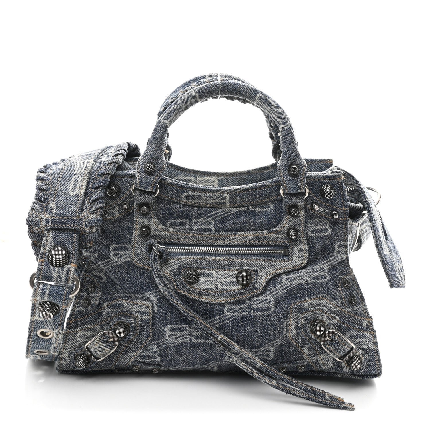 Balenciaga Balenciaga Denim BB Monogram Neo Cagole Handbag XS Blue