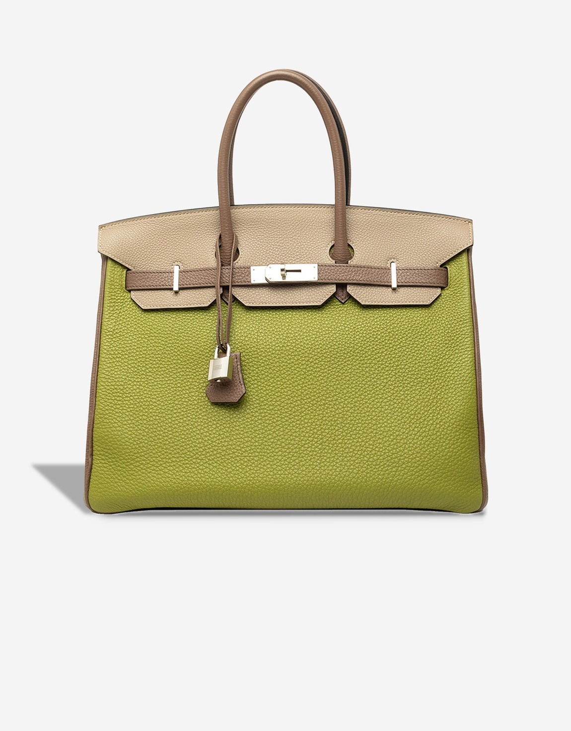 Hermes 
		Birkin HSS 35 Togo Vert Anis / Trench / Étoupe    