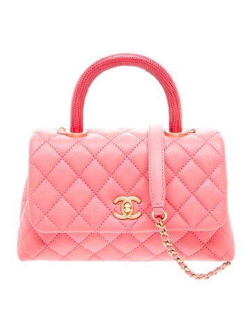 Chanel Mini Lizard-Trimmed Coco Handle Bag