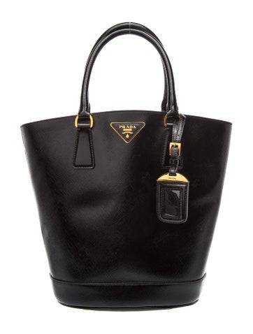 Saffiano Vernice Leather Bucket Bag